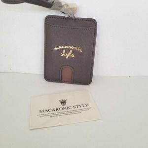 Macaronic Style Name Card ID Holder Wallet Small Brown Luggage Hang Tag Boho New